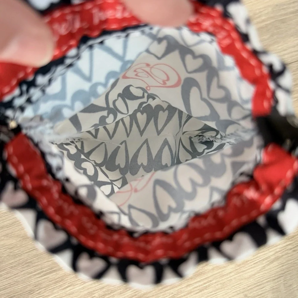 Brighton Hearts Drawstring Bag Jewelry Pouch Travel Storage Gift Black White